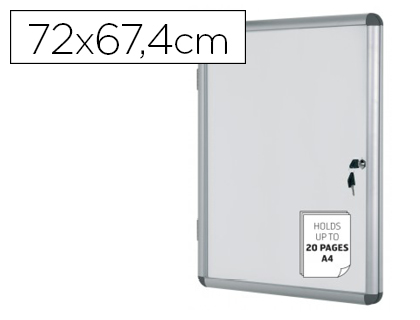 VITRINA DE ANUNCIOS BI-OFFICE FUNDO MAGNETICO EXTRAPLANA DE INTERIOR 72X67,4 CM