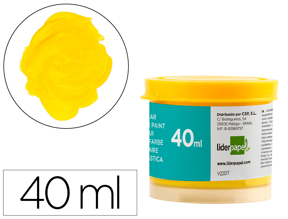 GUACHE LIDERPAPEL ESCOLAR 40 ML AMARELO
