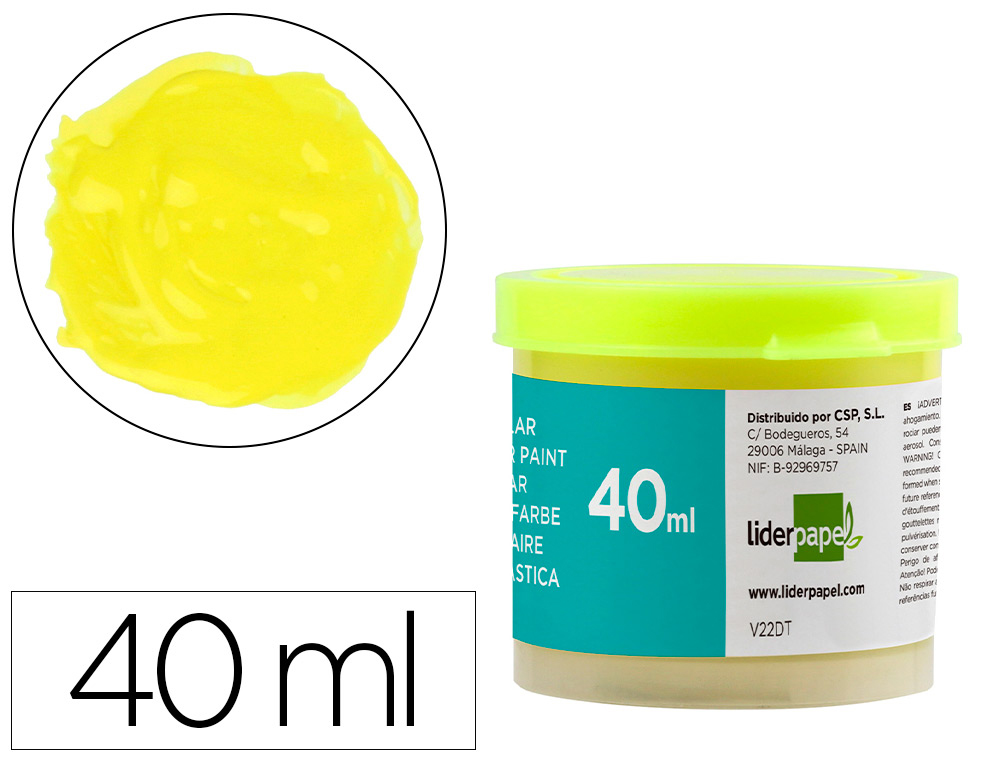 GUACHE LIDERPAPEL ESCOLAR 40 ML AMARELO LIMAO