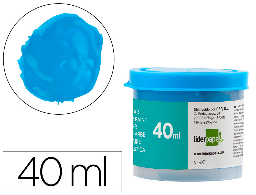 GUACHE LIDERPAPEL ESCOLAR 40 ML AZUL