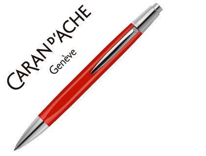 ESFEROGRFICA CARAN D'ACHE ALCHEMIX CORPO LACA VERMELHO ADORNOS CROMADOS BRILHANTE COM ESTOJO PONTA MEDIA