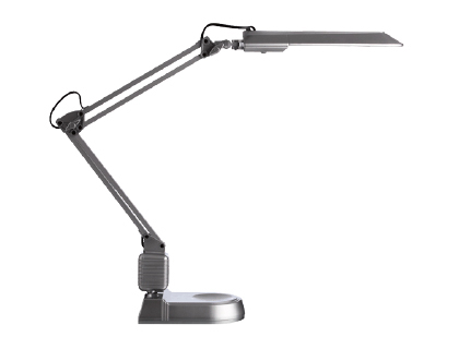 CANDEEIRO DE ESCRITORIO ARCHIVO 2000 ECOSTAR FLUORESCENTE ABS E ALUMINIO COM BASE COR PRATA