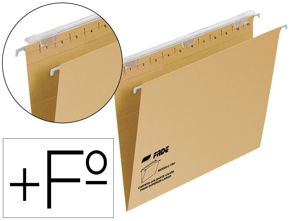 CAPAS DE SUSPENSAO FADE TIKI FOLIO PROLONGADO VISOR SUPERIOR 290 MM EFEITO LUPA KRAFT ECO 230 G/M LOMBADA V