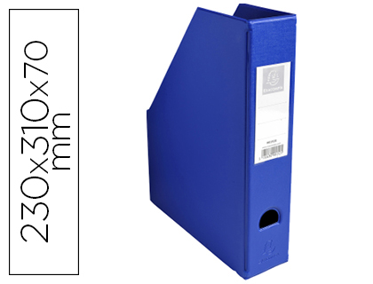 PORTA REVISTAS EXACOMPTA PVC LOMBADA 70MM COR AZUL 230X310X70 MM