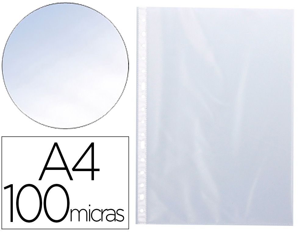BOLSA CATALOGO/MICA Q-CONNECT DIN A4 100 MICRONS CRISTAL CAIXA DE 100 UNIDADES