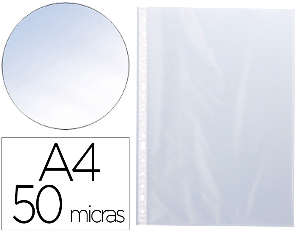 BOLSA CATALOGO/MICA Q-CONNECT DIN A4 50 MICRONS CRISTAL CAIXA DE 100 UNIDADES