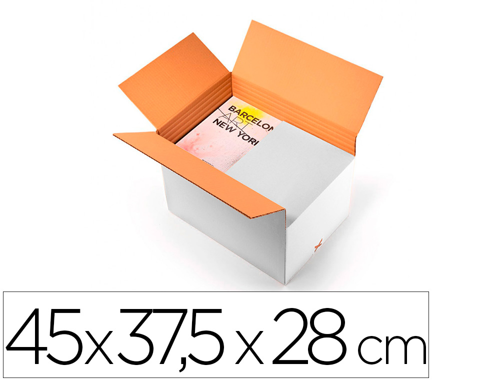 CAIXA PARA EMBALAR Q-CONNECT ANONIMA BRANCA REGULAVEL EM ALTURA DUPLO CANAL 450X280 MM