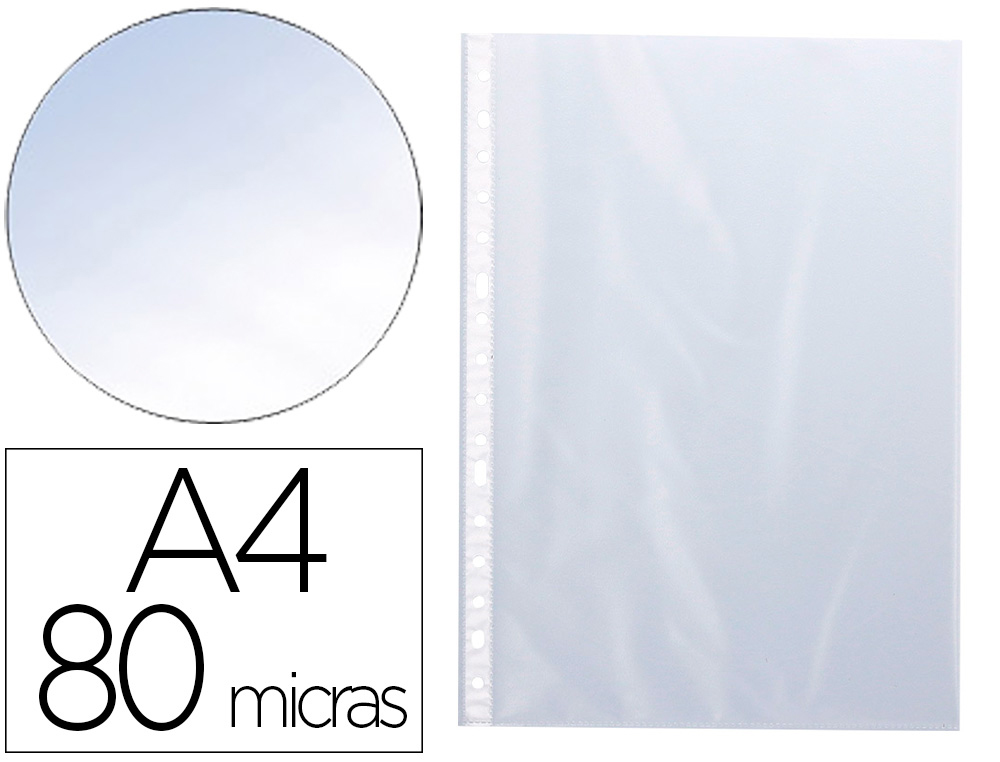 BOLSA CATALOGO/MICA Q-CONNECT DIN A4 80 MICRONS CRISTAL CAIXA DE 100 UNIDADES