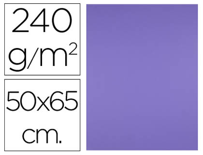 CARTOLINA LIDERPAPEL 50X65 CM 240 GR PURPURA PACK DE 25 UNIDADES