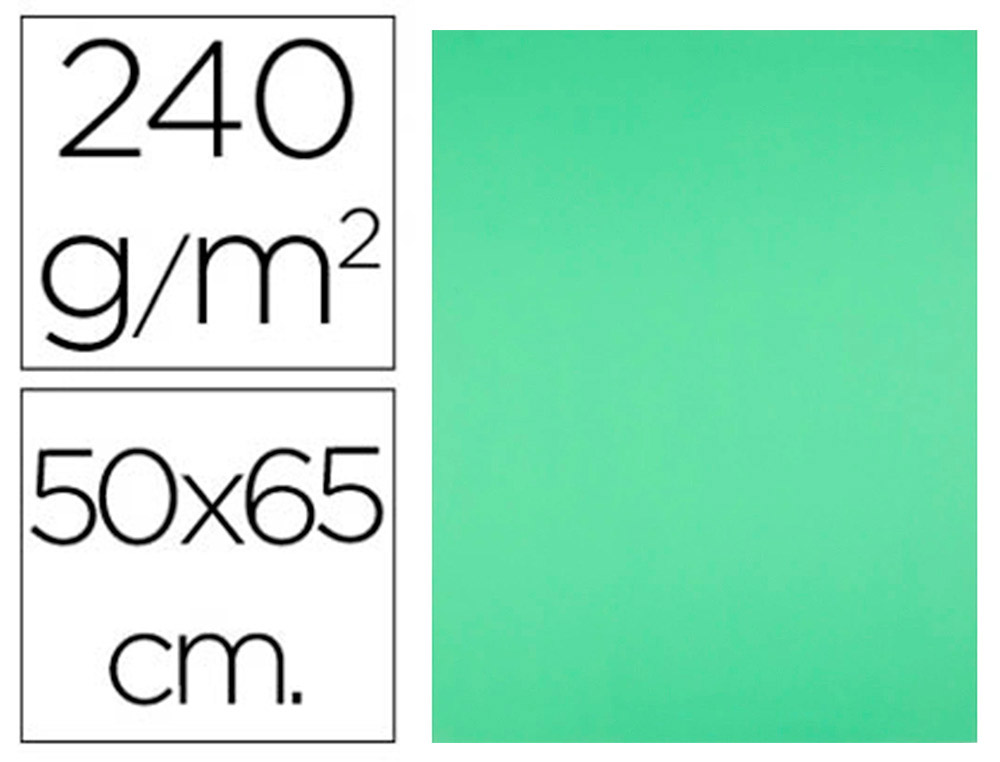 CARTOLINA LIDERPAPEL 50X65 CM 240 GR VERDE PISTACHO PACK DE 25 UNIDADES