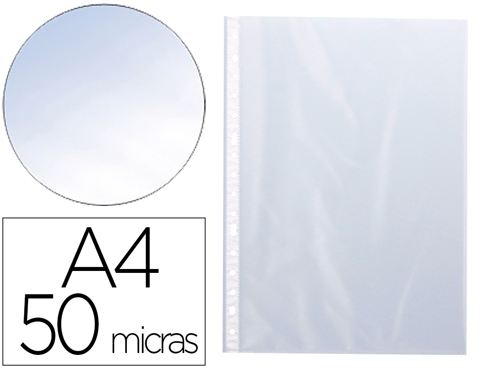 BOLSA CATALOGO/MICA Q-CONNECT DIN A4 50 MICRONS CRISTAL BOLSA DE 10 UNIDADES