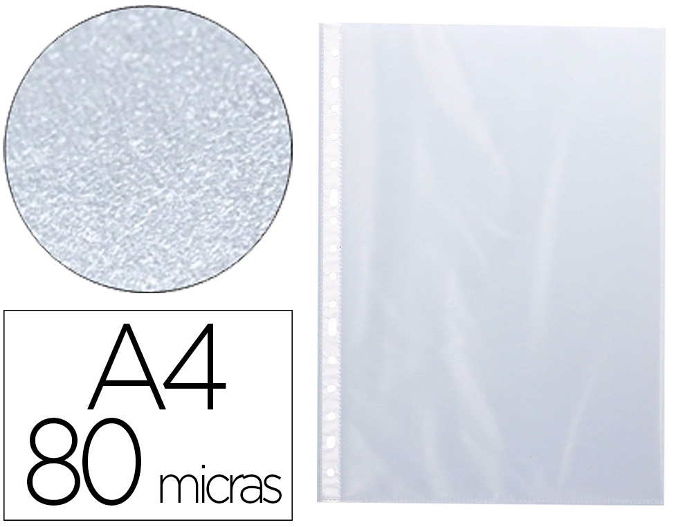 BOLSA CATALOGO/MICA Q-CONNECT DIN A4 80 MICRONS CRISTAL BOLSA DE 10 UNIDADES