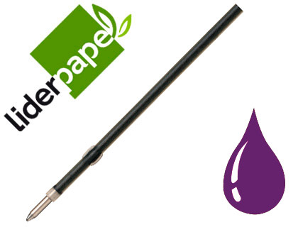 RECARGA ESFEROGRAFICA LIDERPAPEL GUMMY TOUCH RETRATIL 1,0 MM TINTA VIOLETA PACK 10 UNIDADES