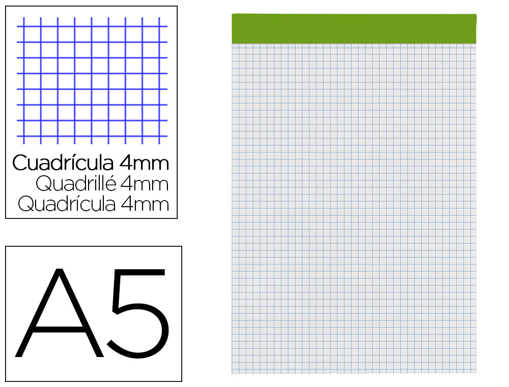 BLOCO DE APONTAMENTOS LIDERPAPEL A5 80 FOLHAS 60G/M2 PERFURADO SEM CAPA