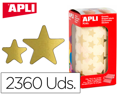 ETIQUETAS APLI ESTRELA OURO ROLO DE 2360 UNIDADES