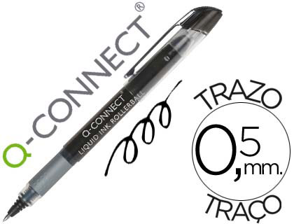 MARCADOR Q-CONNECT ROLLER BALL PRETO 0,7 MM