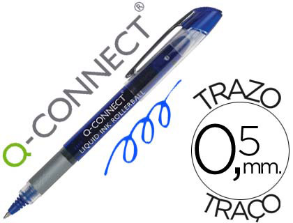 MARCADOR Q-CONNECT ROLLER BALL AZUL 0,7 MM