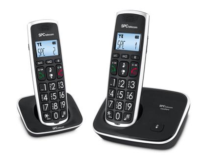 TELEFONE SEM FIOS SPC TELECOM 7243N PRETO IDENTIFICADOR DE CHAMADAS AGENDA VISOR