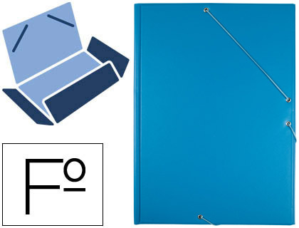 PASTA DE ELASTICOS LIDERPAPEL PLASTICO FOLIO ABA COR CELESTE