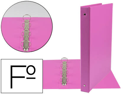 PASTA LIDERPAPEL 4 ANEIS 25 MM REDONDOS PLASTICO FOLIO COR FUCSIA