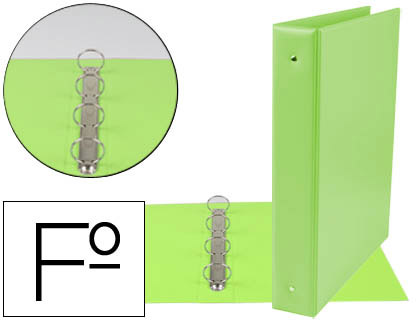 PASTA LIDERPAPEL 4 ANEIS 40 MM REDONDOS PLASTICO FOLIO COR VERDE PISTACHO
