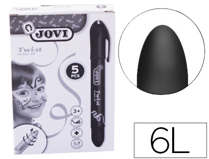 BARRA DE MAQUILHAGEM JOVI TWIST MAKE-UP PRETO CAIXA DE 5 UNIDADES