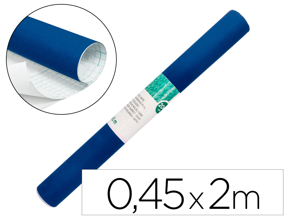ROLO ADESIVO LIDERPAPEL UNICOLOR AZUL BRILHO ROLO DE 0,45 X 2 MT