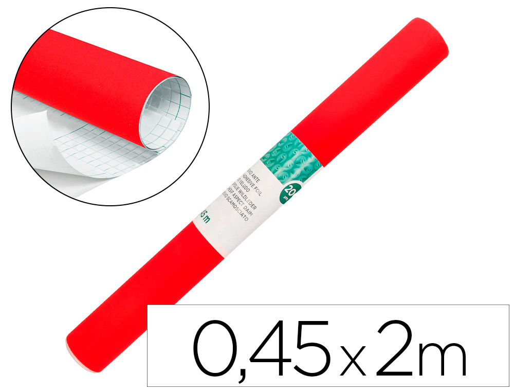 ROLO ADESIVO LIDERPAPEL UNICOLOR VERMELHO BRILHO ROLO DE 0,45 X 2 MT