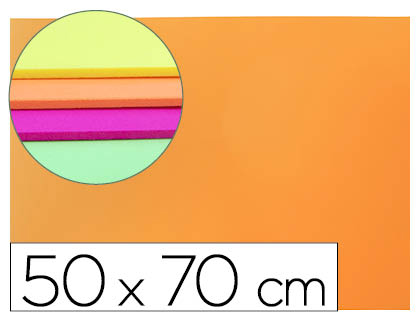 GOMA EVA LIDERPAPEL LARANJA FLUORESCENTE PLACA 50X70CM 60GR ESPESSURA 2MM
