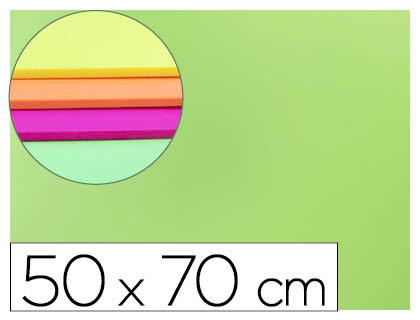 GOMA EVA LIDERPAPEL VERDE FLUORESCENTE PLACA 50X70CM 60GR ESPESSURA 2MM