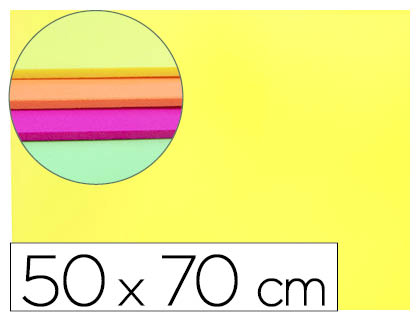 GOMA EVA LIDERPAPEL AMARELO FLUORESCENTE PLACA 50X70CM 60GR ESPESSURA 2MM