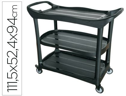 CARRO DE SERVICO MULTIFUNCIONAL Q-CONNECT 3 PRATELEIRAS EM PLASTICO 1115X524X940