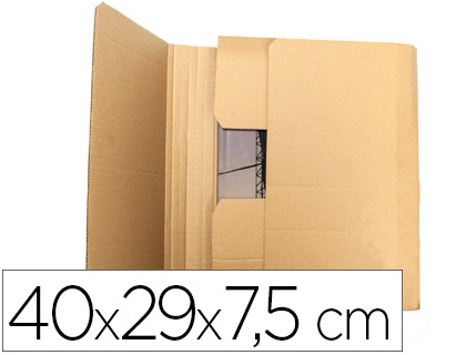 CAIXA PARA EMBALAR LIVRO Q-CONNECT MEDIDAS 400X290X75 MM ESPESSURA CARTAO 3 MM