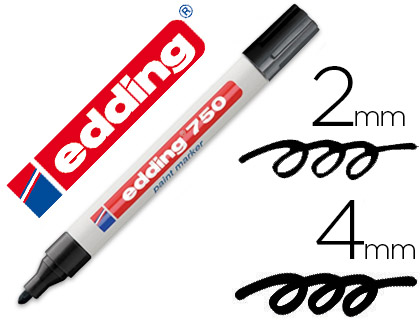 MARCADOR EDDING PONTA DE FIBRA 750 PRETO PONTA REDONDA 3,5 MM