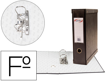 MODULO DE 1 PASTA DE ARQUIVO PARDO FOLIO 2 ANEIS DE 70 MM PRETO 350X100X290 MM