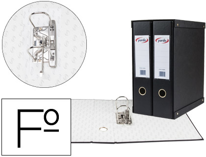 MODULO DE 2 PASTAS DE ARQUIVO PARDO FOLIO 2 ANEIS DE 70 MM PRETO 350X180X300 MM