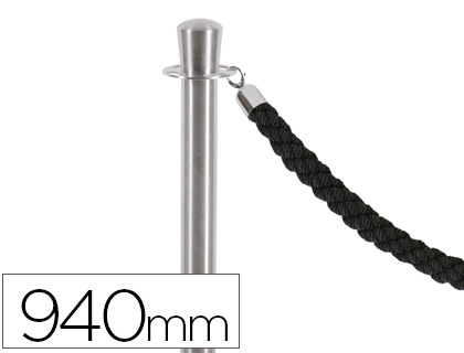 POSTE SEPARADOR CROMADO ACETINADO ALTURA 940 MM BASE 320 MM