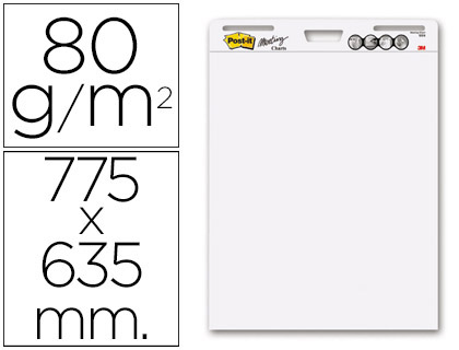 BLOCO CONGRESSO POST-IT LISO 775 X 635MM COM 30 FOLHAS 80 GR PACK PROMOCIONAL 2+1