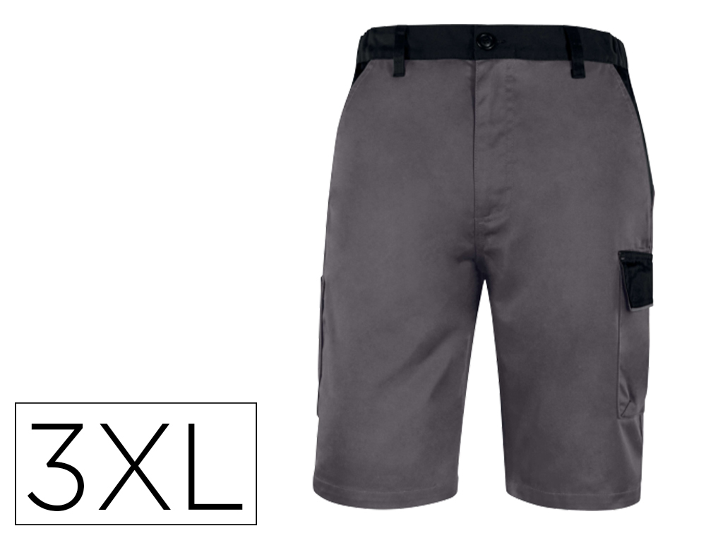 BERMUDA DELTAPLUS COM CINTURA AJUSTAVEL E 5 BOLSOS COR CINZA-VERDE TAMANHO XXXL