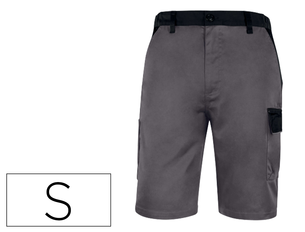 BERMUDA DELTAPLUS COM CINTURA AJUSTAVEL E 5 BOLSOS COR CINZA-VERDE TAMANHO S