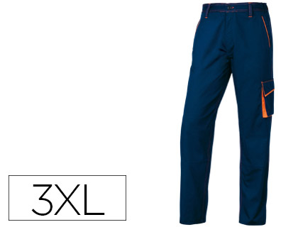 CALAS DELTAPLUS COM CINTURA AJUSTAVEL E 5 BOLSOS COR AZUL LARANJA TAMANHO XXXL
