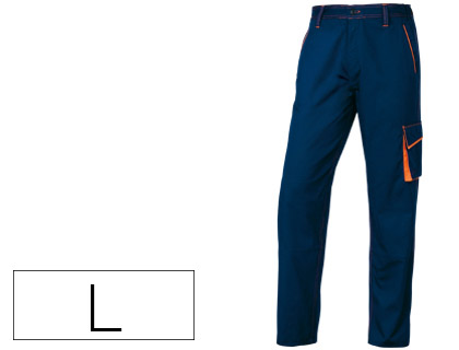 CALAS DELTAPLUS COM CINTURA AJUSTAVEL E 5 BOLSOS COR AZUL LARANJA TAMANHO L