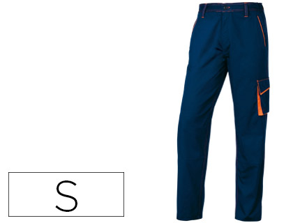 CALAS DELTAPLUS COM CINTURA AJUSTAVEL E 5 BOLSOS COR AZUL LARANJA TAMANHO S
