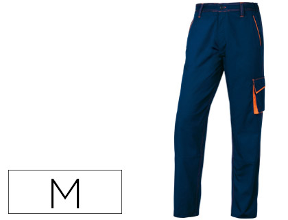 CALAS DELTAPLUS COM CINTURA AJUSTAVEL E 5 BOLSOS COR AZUL LARANJA TAMANHO M