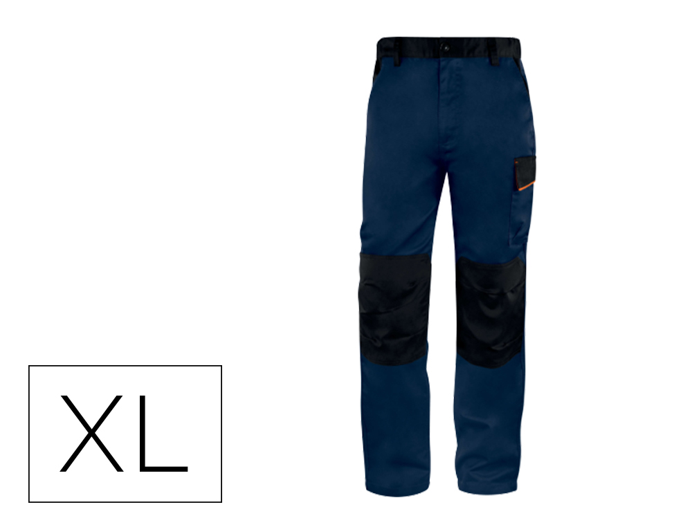 CALAS DELTAPLUS COM CINTURA AJUSTAVEL E 5 BOLSOS COR AZUL LARANJA TAMANHO XL