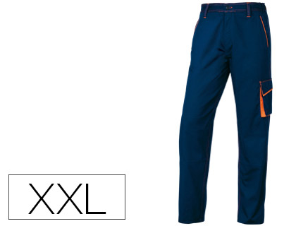 CALAS DELTAPLUS COM CINTURA AJUSTAVEL E 5 BOLSOS COR AZUL LARANJA TAMANHO XXL