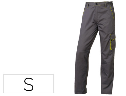 CALAS DELTAPLUS COM CINTURA AJUSTAVEL E 5 BOLSOS COR CINZA - VERDE TAMANHO S