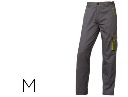 CALAS DELTAPLUS COM CINTURA AJUSTAVEL E 5 BOLSOS COR CINZA - VERDE TAMANHO M