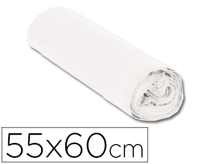 SACO DE LIXO DOMESTICO BRANCO COM AUTO FECHO 55 X 60 CM ROLO DE 15 BOLSAS