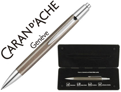 ESFEROGRAFICA CARAN D'ACHE ALCHEMIX CORPO PELE DE REPTIL ADORNOS CROMADOS BRILHANTE COM ESTOJO PONTA